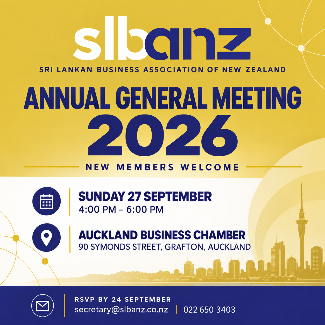 SLBANZ Annual General Meeting 2026 poster